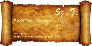 Szőke Teodor névjegykártya